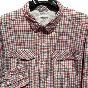 Columbia Mens 2XL‎ Plaid Button Up Shirt Long Sleeve Omni Shade Sun Vented